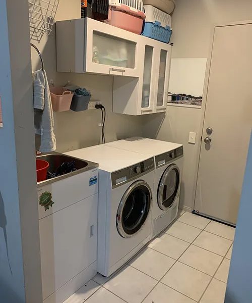 Wattle down Laundry room big difference before